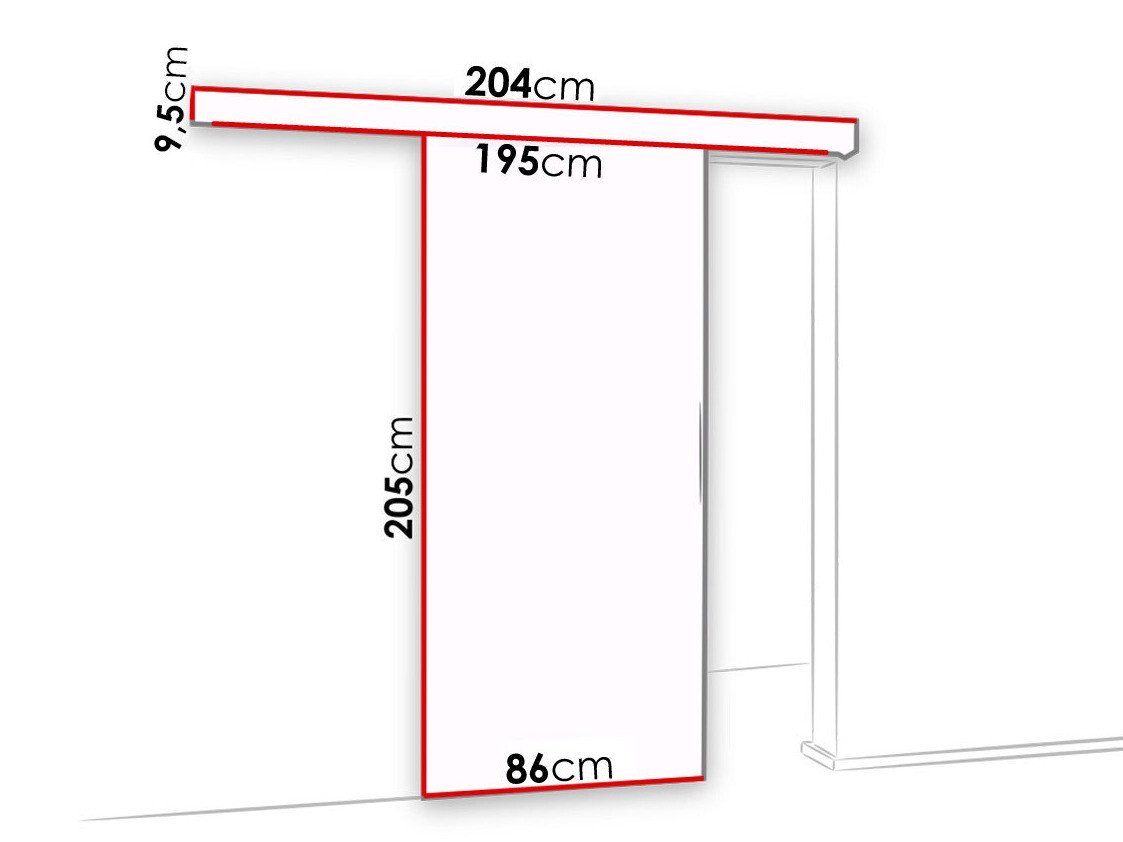 Porte coulissante Dover 133 (Anthracite + Noir)