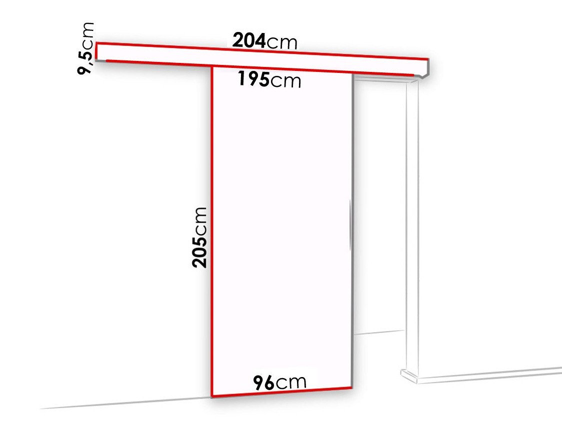 Porte coulissante Dover 134 (Anthracite + Noir)