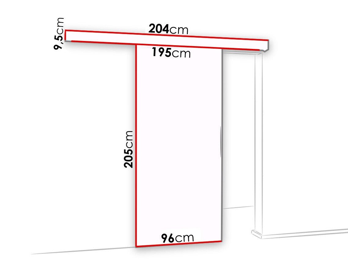 Porte coulissante Dover 134 (Chêne sombre + Noir)