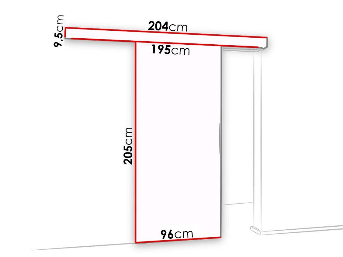 Porte coulissante Dover 136 (Anthracite + Noir)