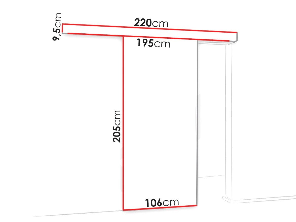 Porte coulissante Dover 137 (Chêne sombre + Noir)