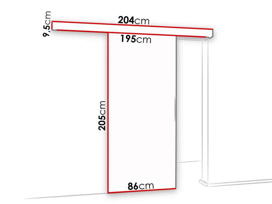 Porte coulissante Dover 138 (Chêne sombre + Noir)
