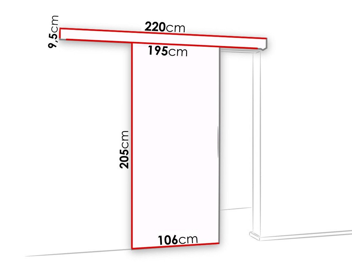 Porte coulissante Dover 140 (Anthracite + Noir)