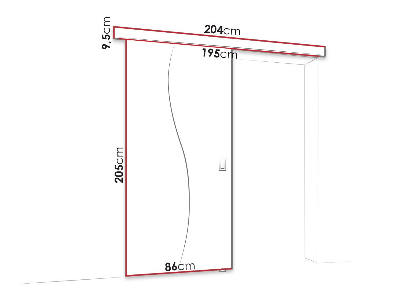 Porte coulissante Dover 150 (Blanc)