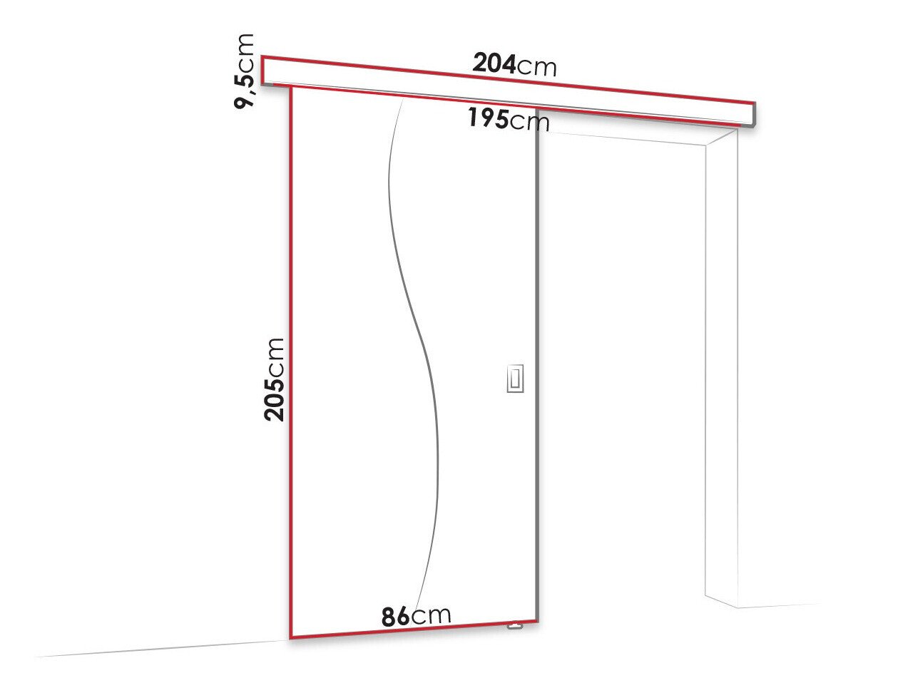 Porte coulissante Dover 150 (Chêne sombre)
