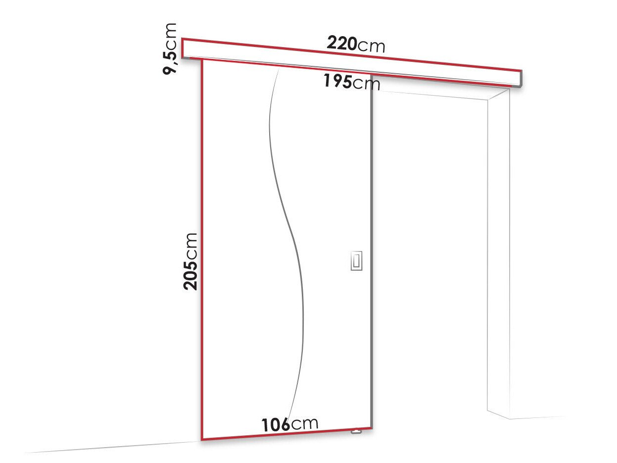 Porte coulissante Dover 152 (Chêne sombre)