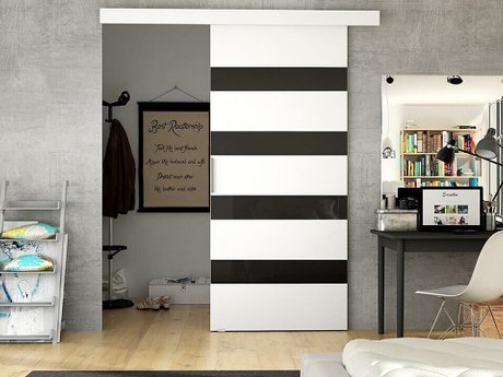 Porte coulissante Closico 179 (Blanc + Noir)