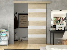 Porte coulissante Closico 179 (Sonoma chêne + Blanc)