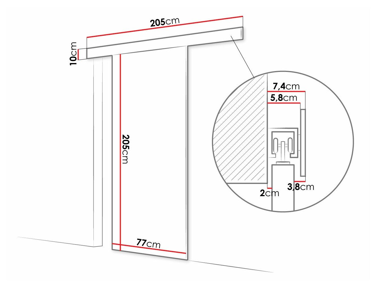 Porte coulissante Closico 182 (Marron)
