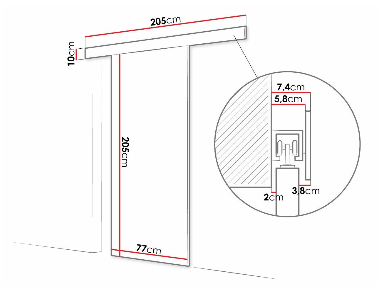 Porte coulissante Closico Fundus II (Chêne Artisan)