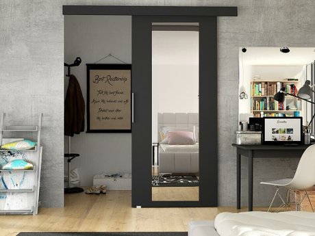 Porte coulissante Closico Fundus IV (Noir)