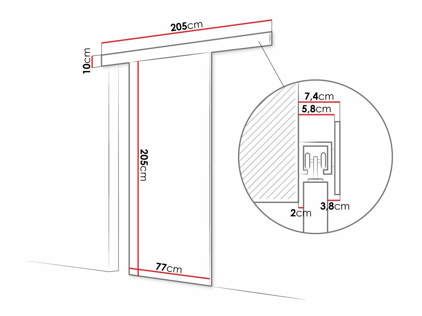 Porte coulissante Closico Fundus IV (Sonoma chêne)