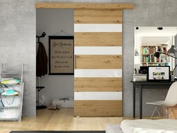 Porte coulissante Closico Fundus V (Chêne Artisan + Blanc)