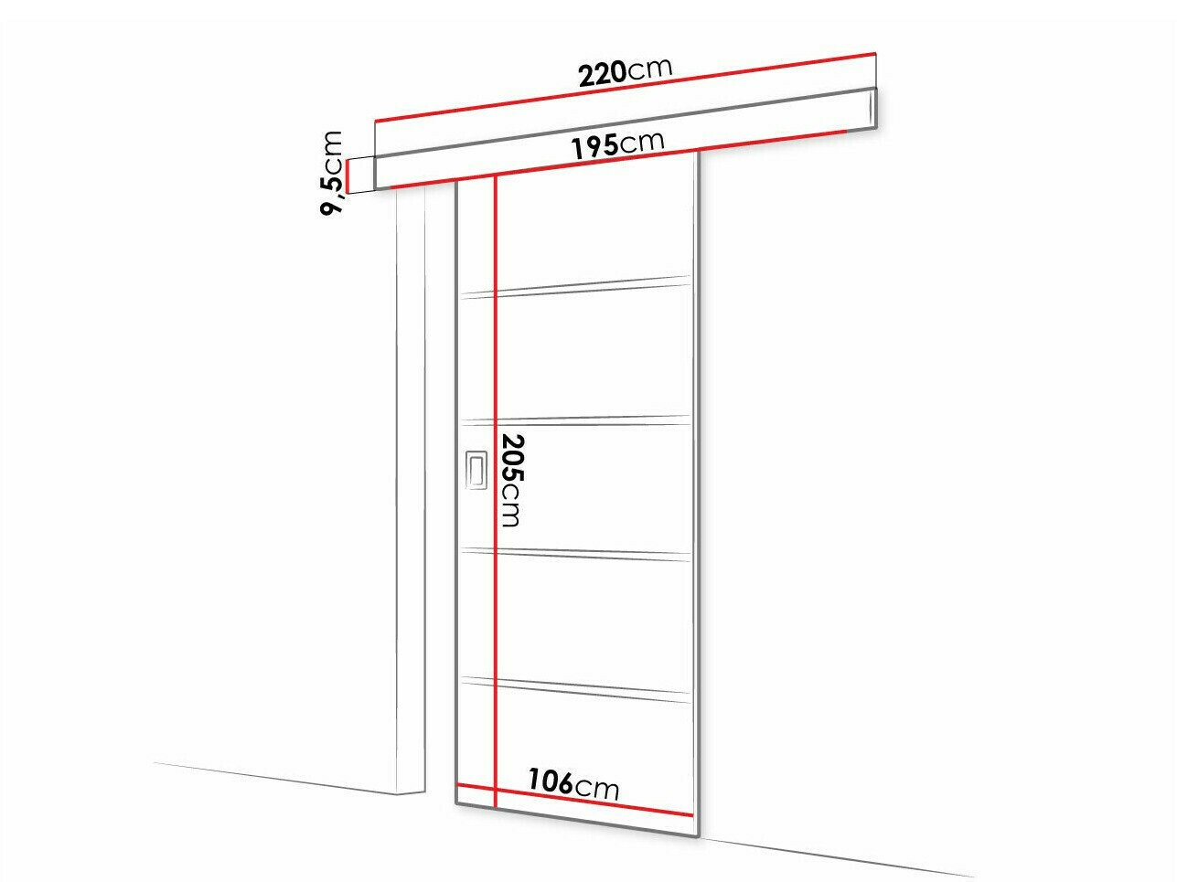 Porte coulissante Dover 173 (Craft chêne)