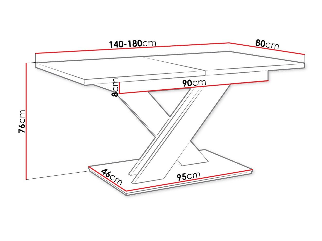 Table Goodyear 103 (Blanc + Béton)
