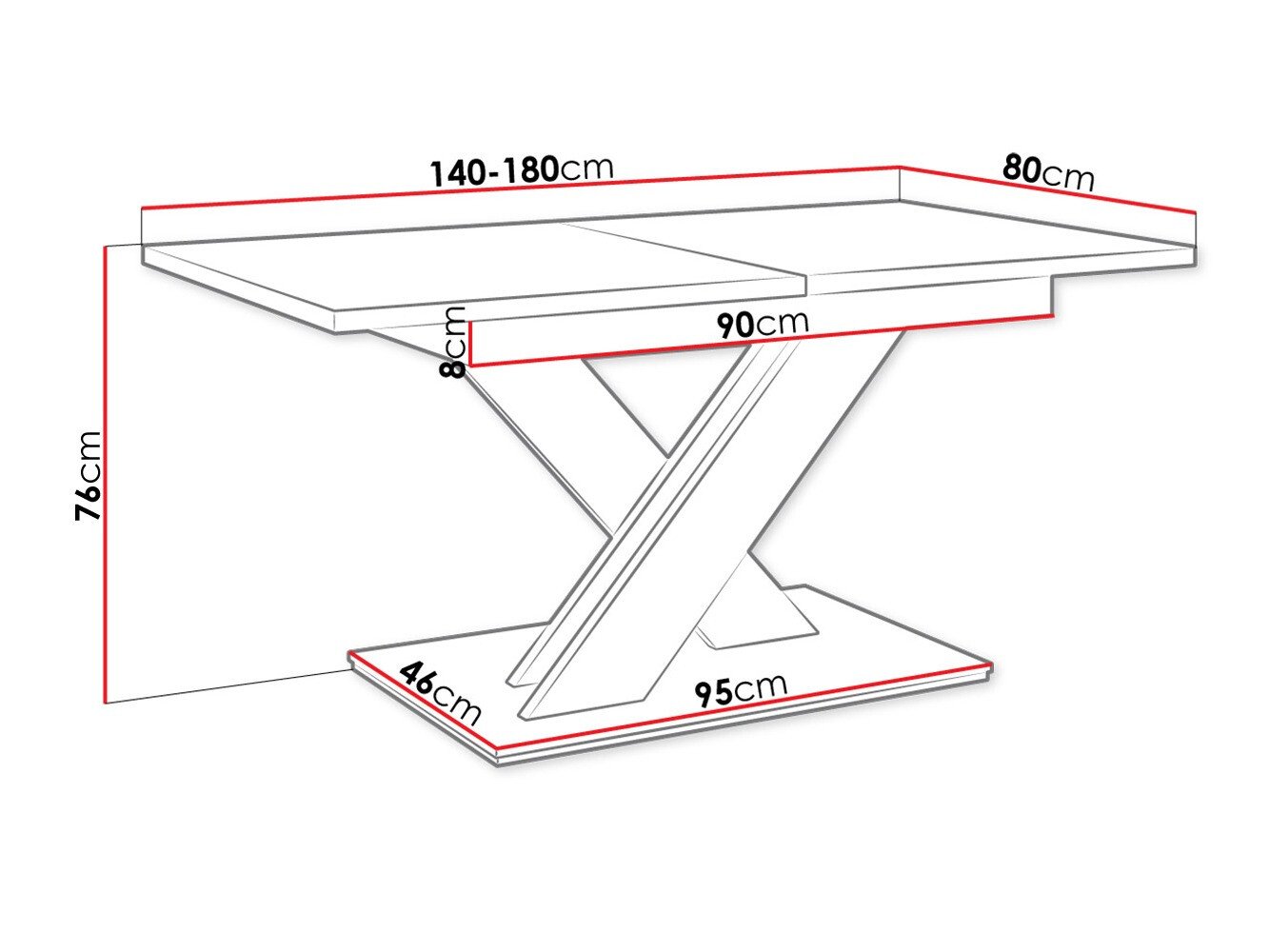 Table Goodyear 103 (Blanc brillant)