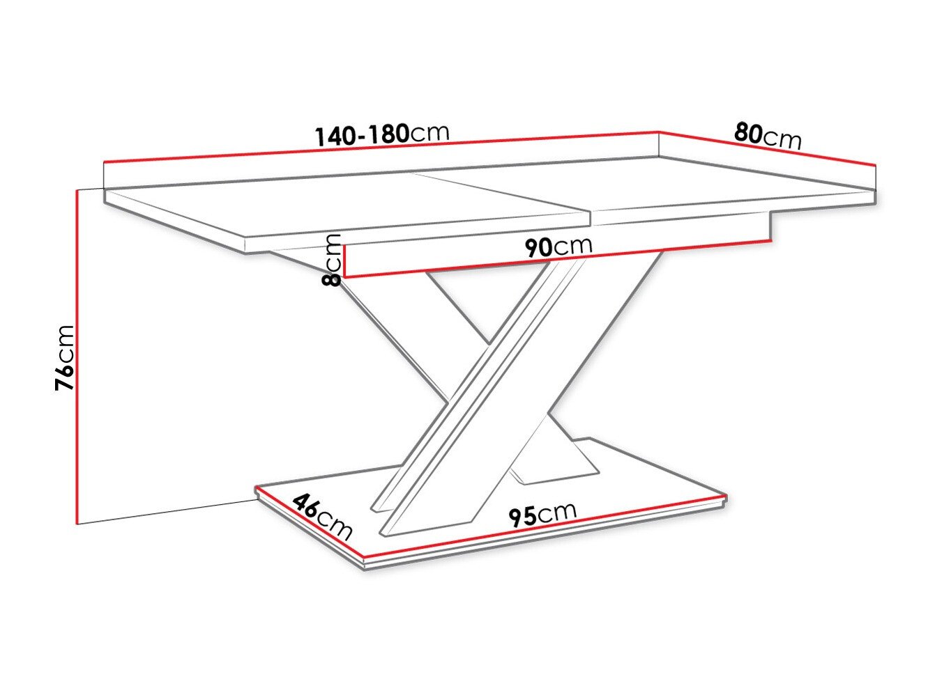 Table Goodyear 103 (Noir brillant)