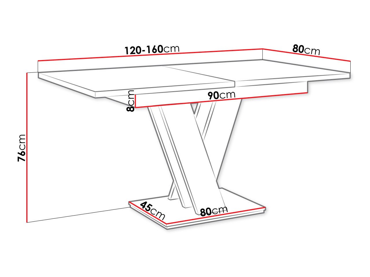 Table Goodyear 104 (Noir brillant)