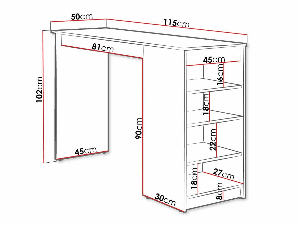 Table de bar Comfivo 259 (Blanc)