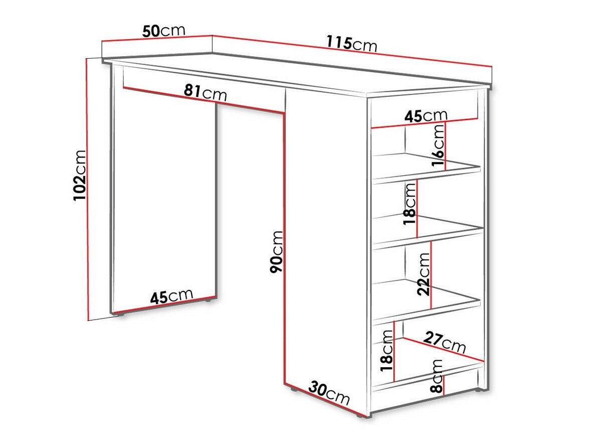 Table de bar Comfivo 259 (Noir)