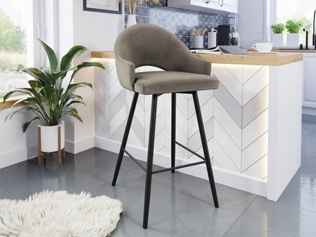 Chaise de bar Jackson 103 (Noir + Magic Velvet 2209)