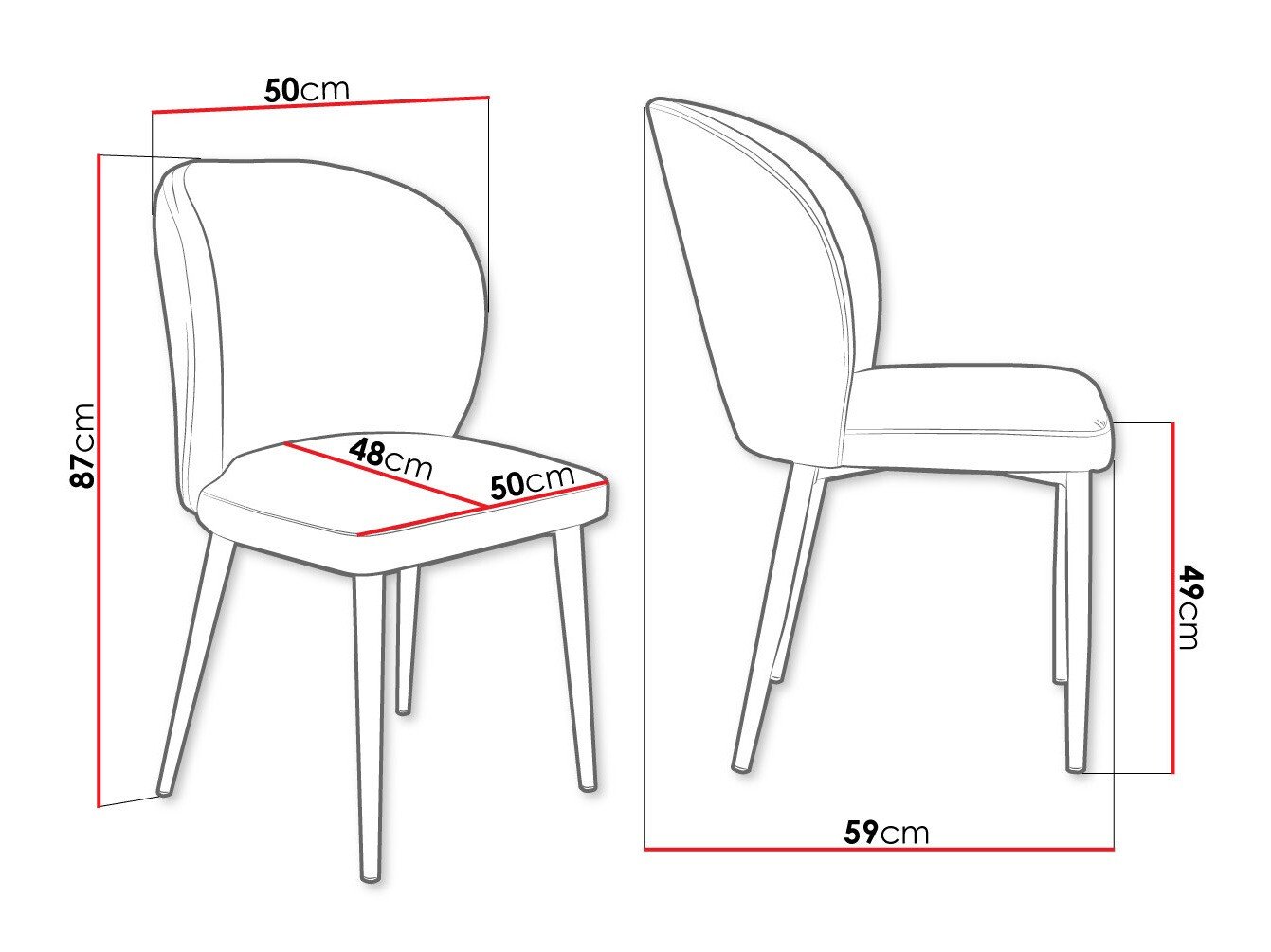 Chaise Jackson 104 (Noir + Magic Velvet 2209)