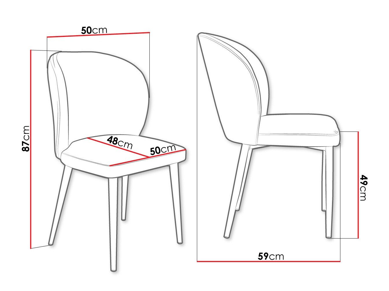 Chaise Jackson 104 (Noir + Magic Velvet 2209)