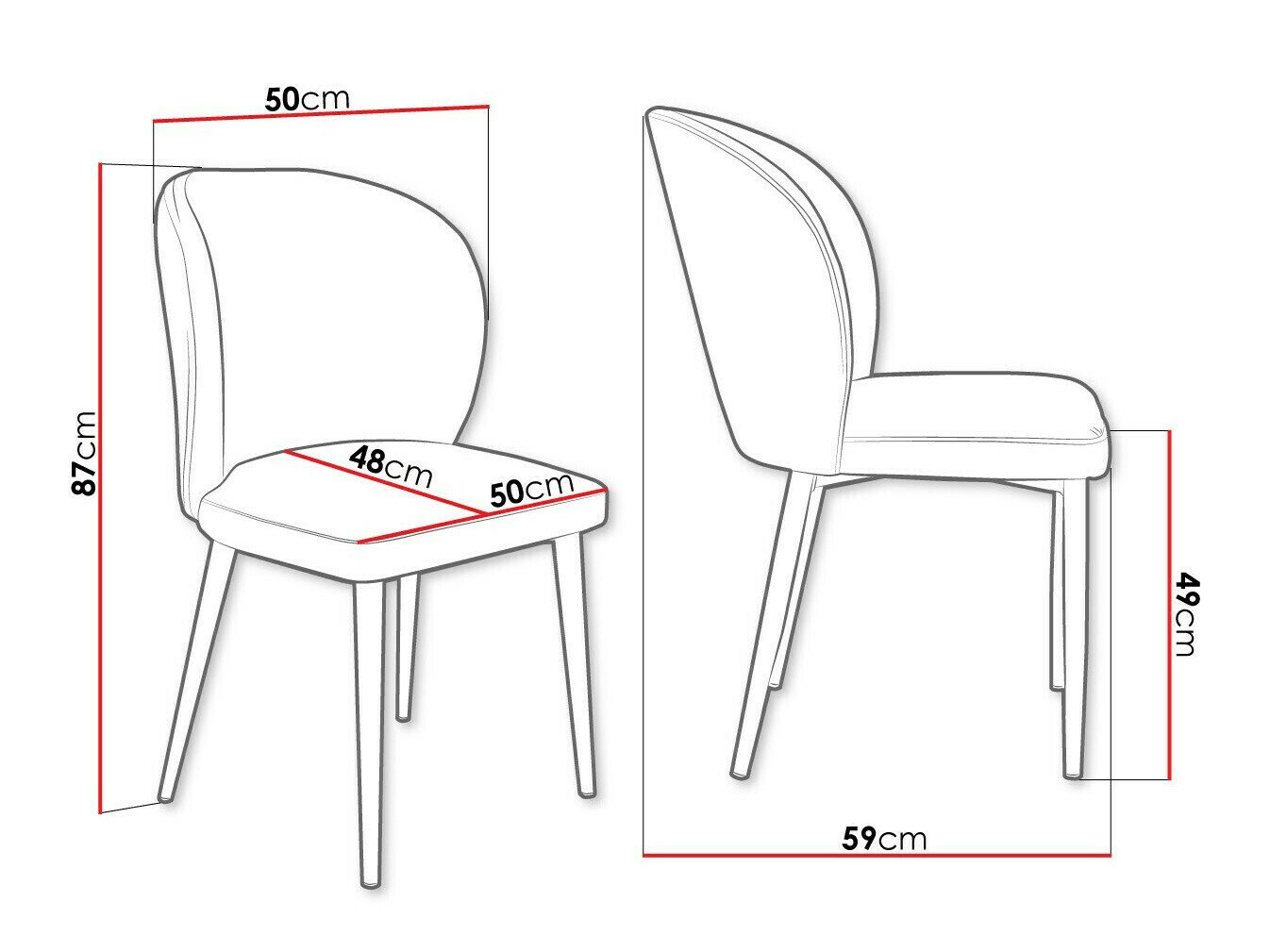 Chaise Jackson 104 (Noir + Magic Velvet 2217)