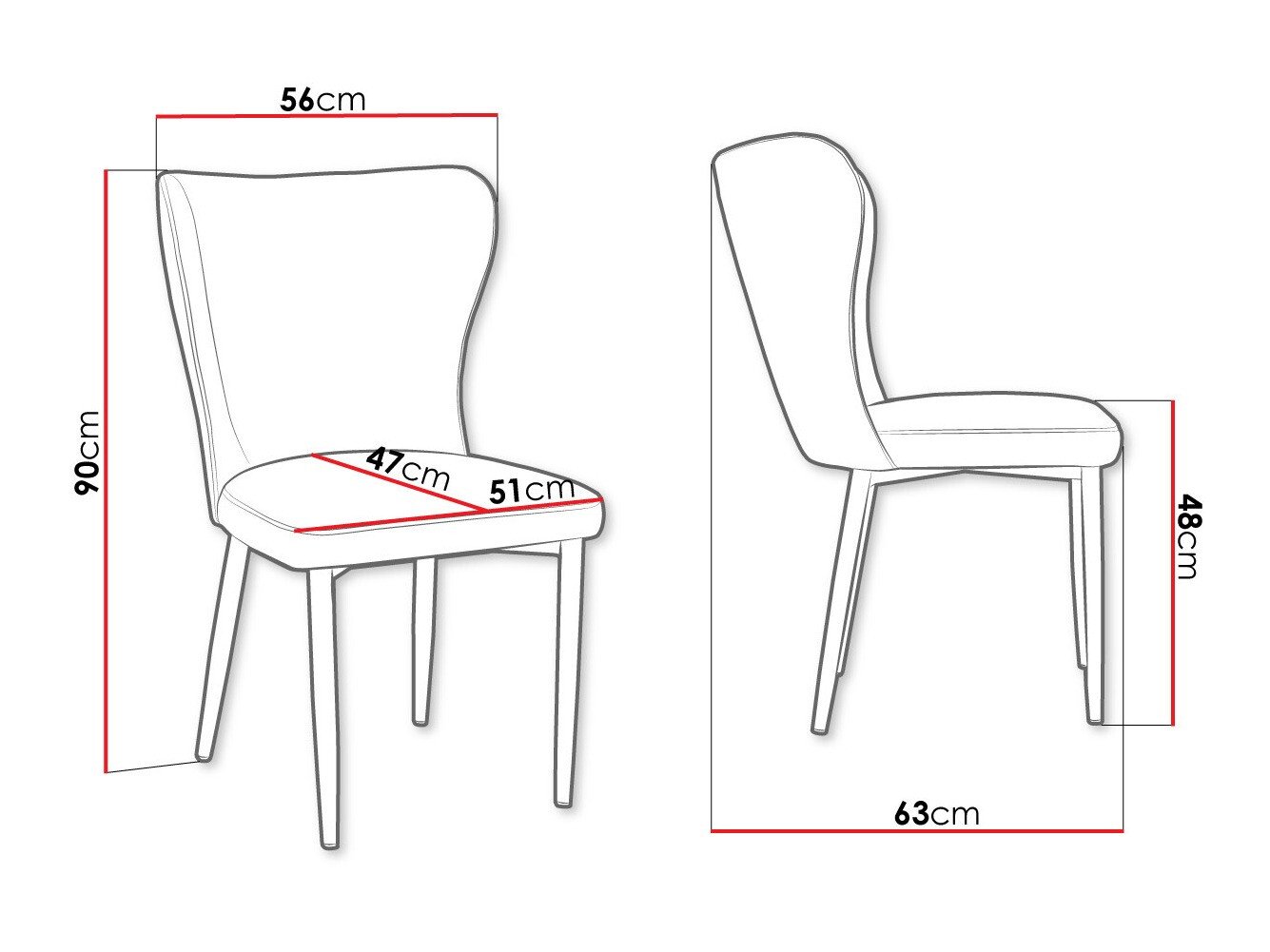 Chaise Jackson 105 (Noir + Magic Velvet 2209)