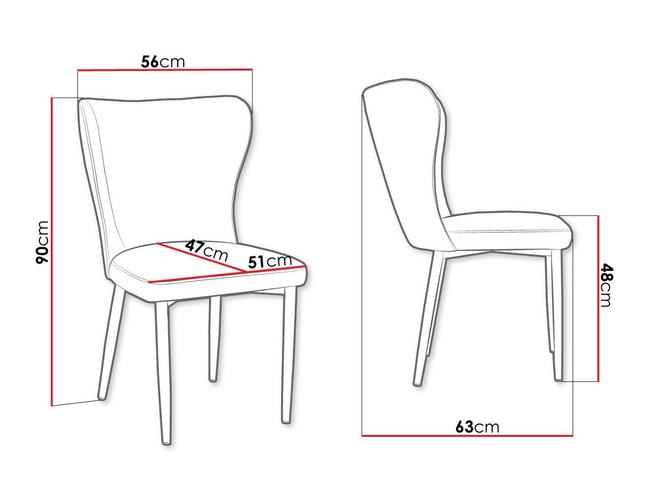 Chaise Jackson 105 (Noir + Magic Velvet 2240)