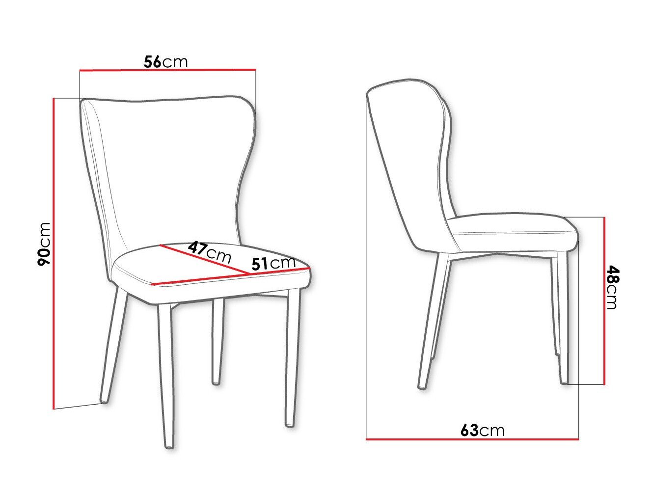 Chaise Jackson 105 (Noir + Magic Velvet 2250)