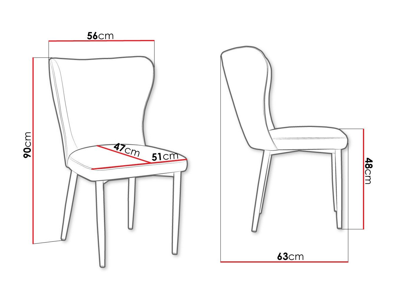 Chaise Jackson 105 (Noir + Magic Velvet 2258)