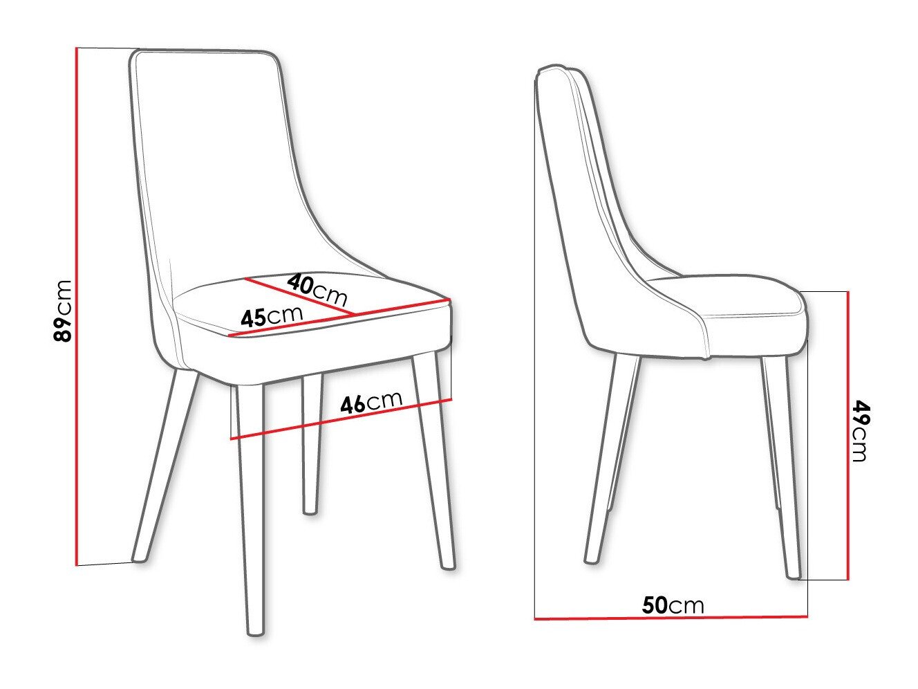 Chaise Jackson 107 (Noir + Magic Velvet 2216)