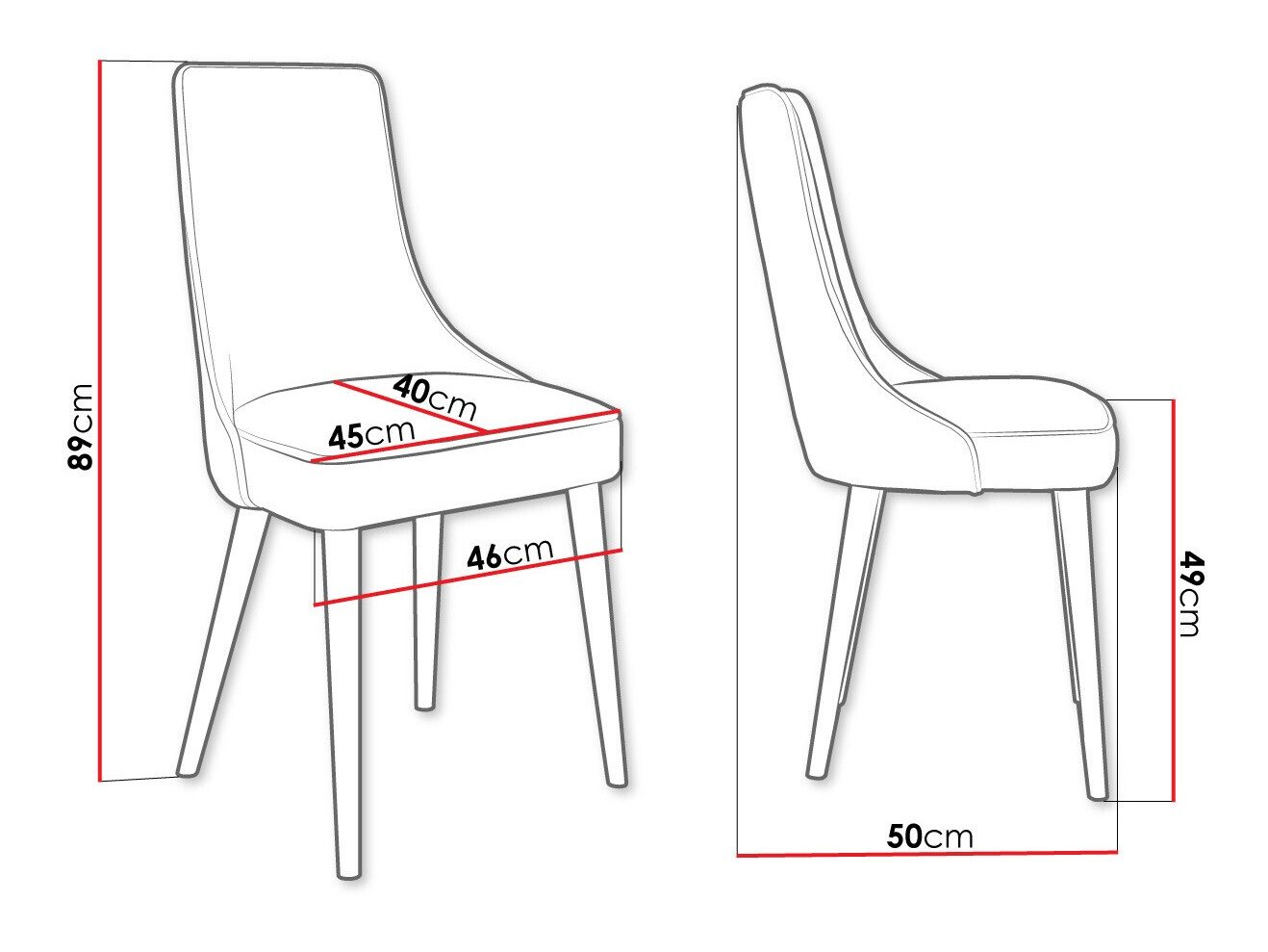 Chaise Jackson 107 (Noir + Magic Velvet 2217)