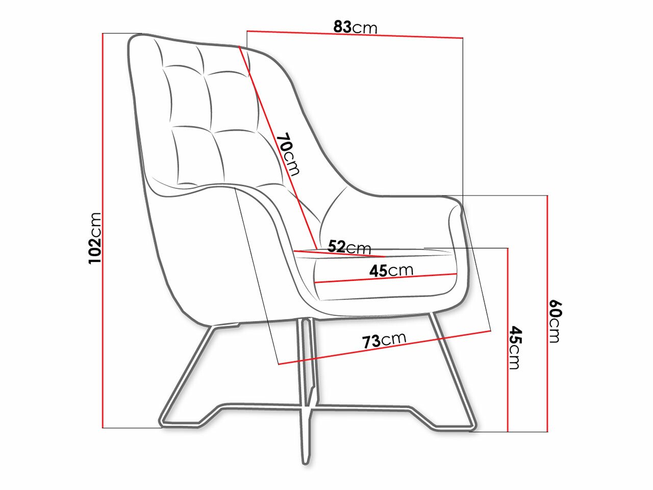 Fauteuil Kingston 135 (Velluto 16)