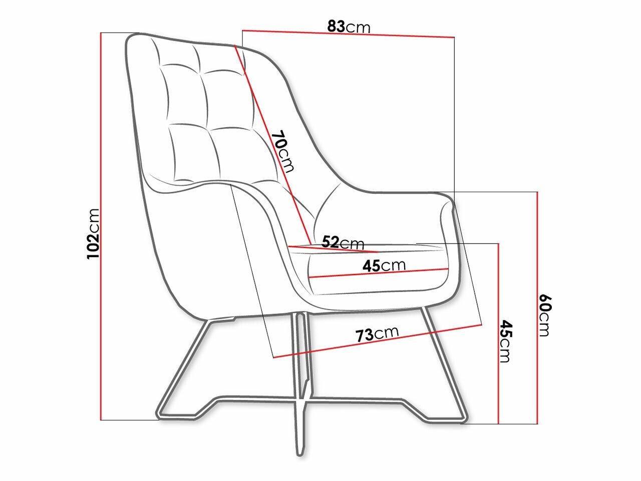 Fauteuil Kingston 135 (Velluto 29)