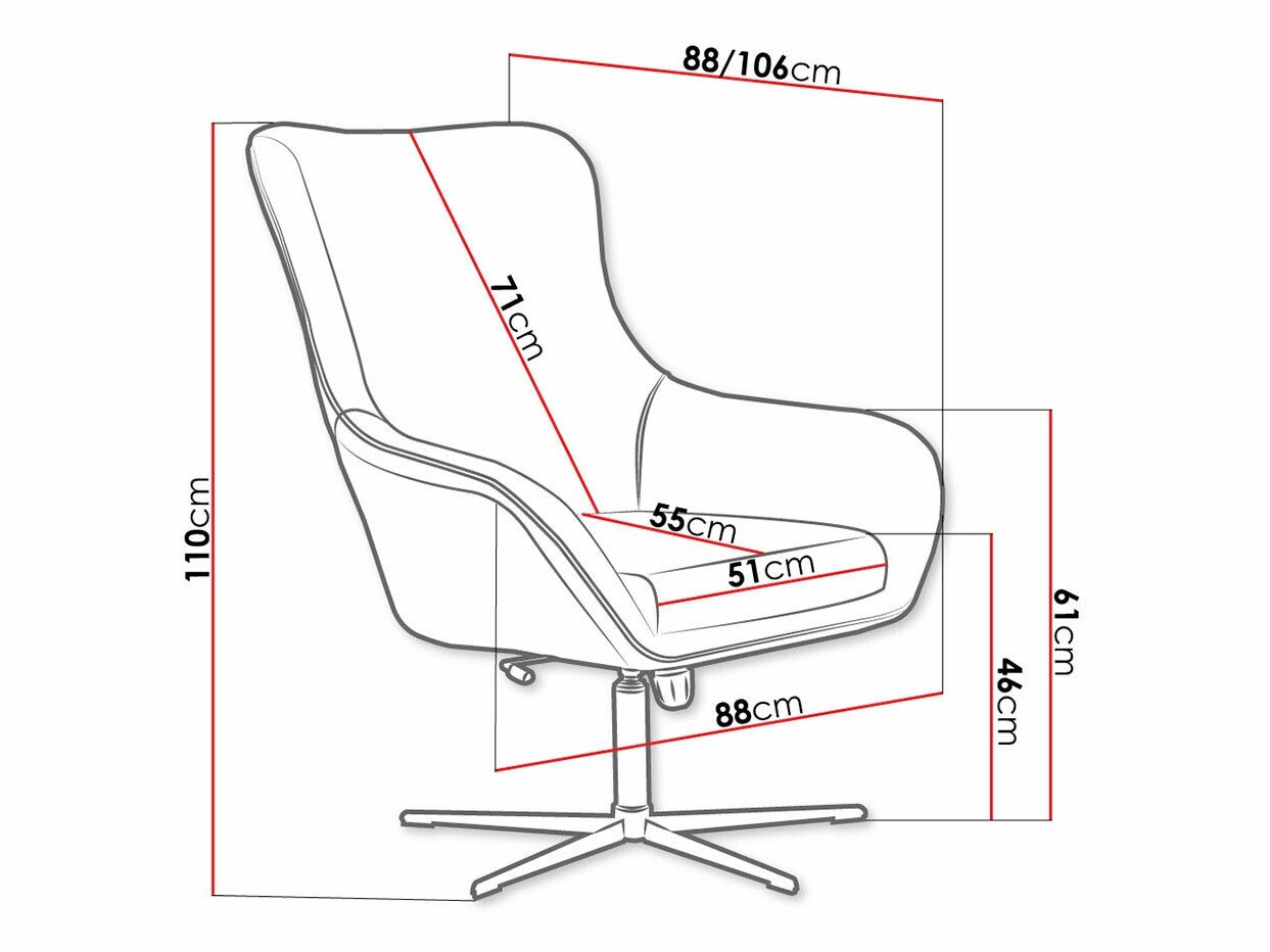 Fauteuil Kingston 136 (Velluto 10 + Velluto 20)