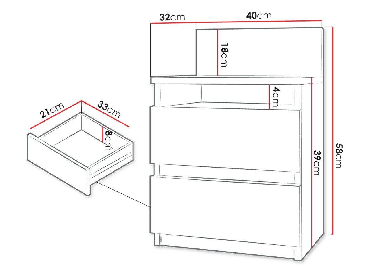 Table de chevet Comfivo 157 (Sonoma chêne)