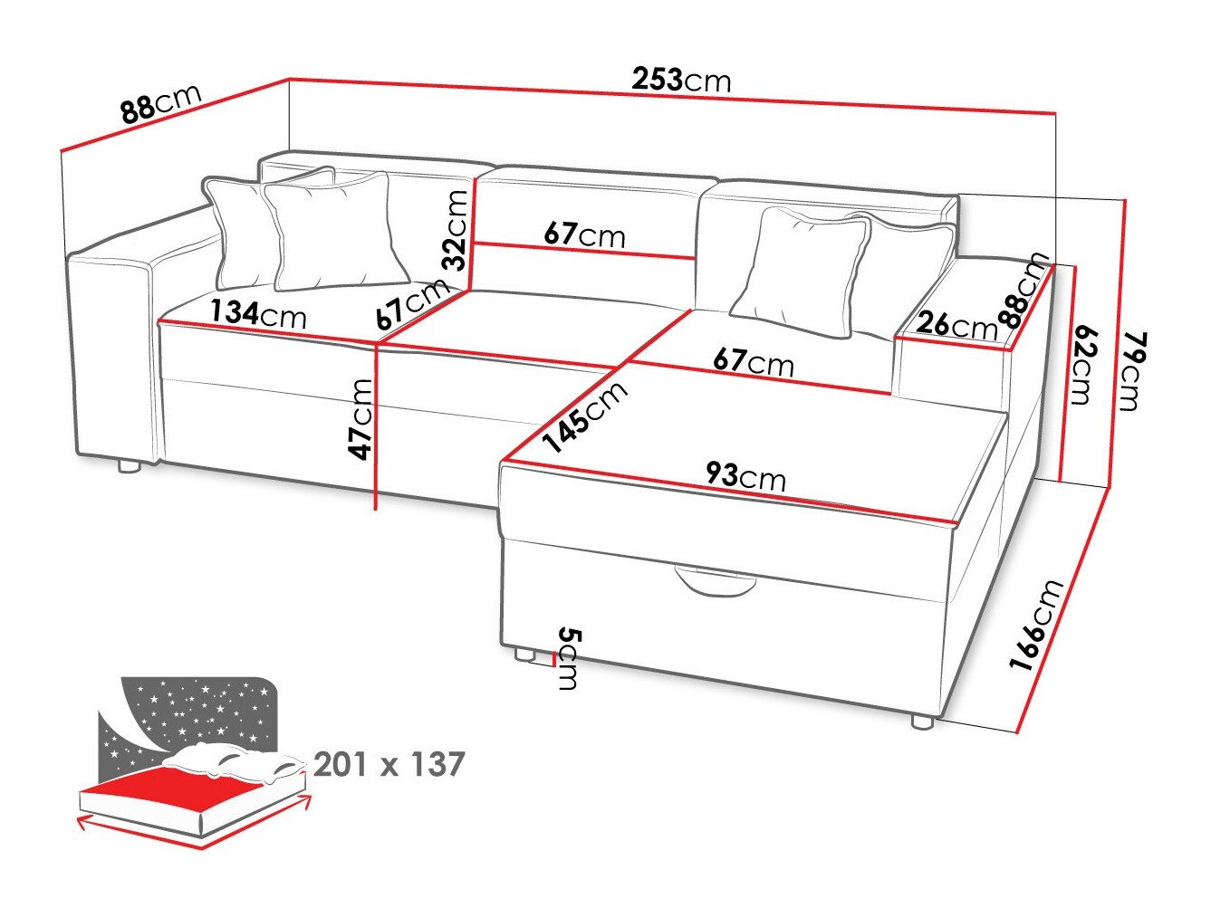 Canapé d'angle Clovis 116 (Poso 100)