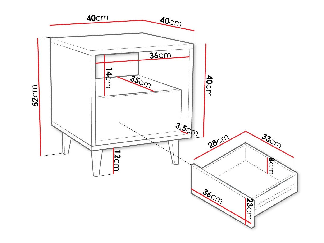 Table de chevet Comfivo Romtori 105