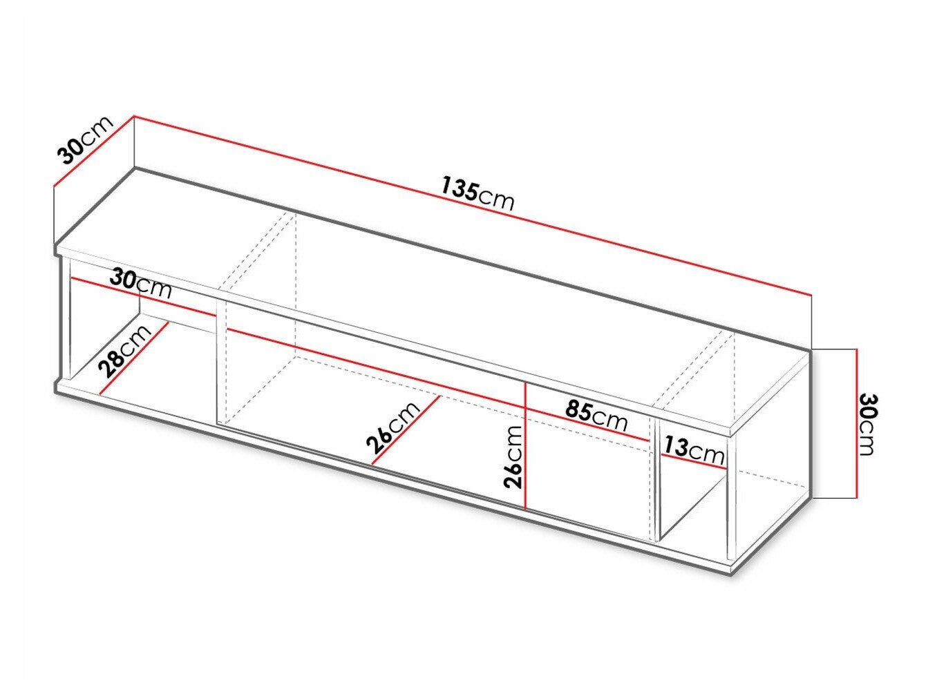 Étagère murale Lomsore 105 (Blanc)
