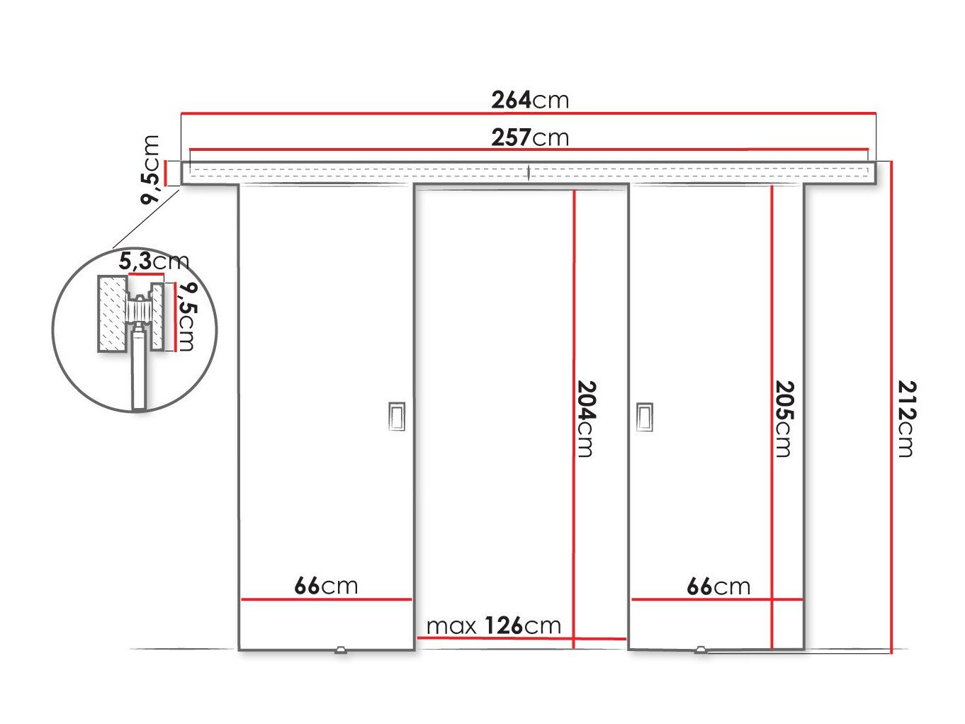 Porte coulissante Dover 198 (Sonoma chêne)