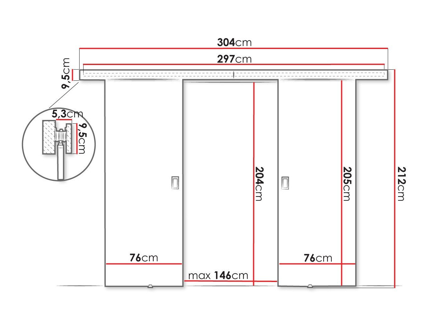 Porte coulissante Dover 199 (Blanc)