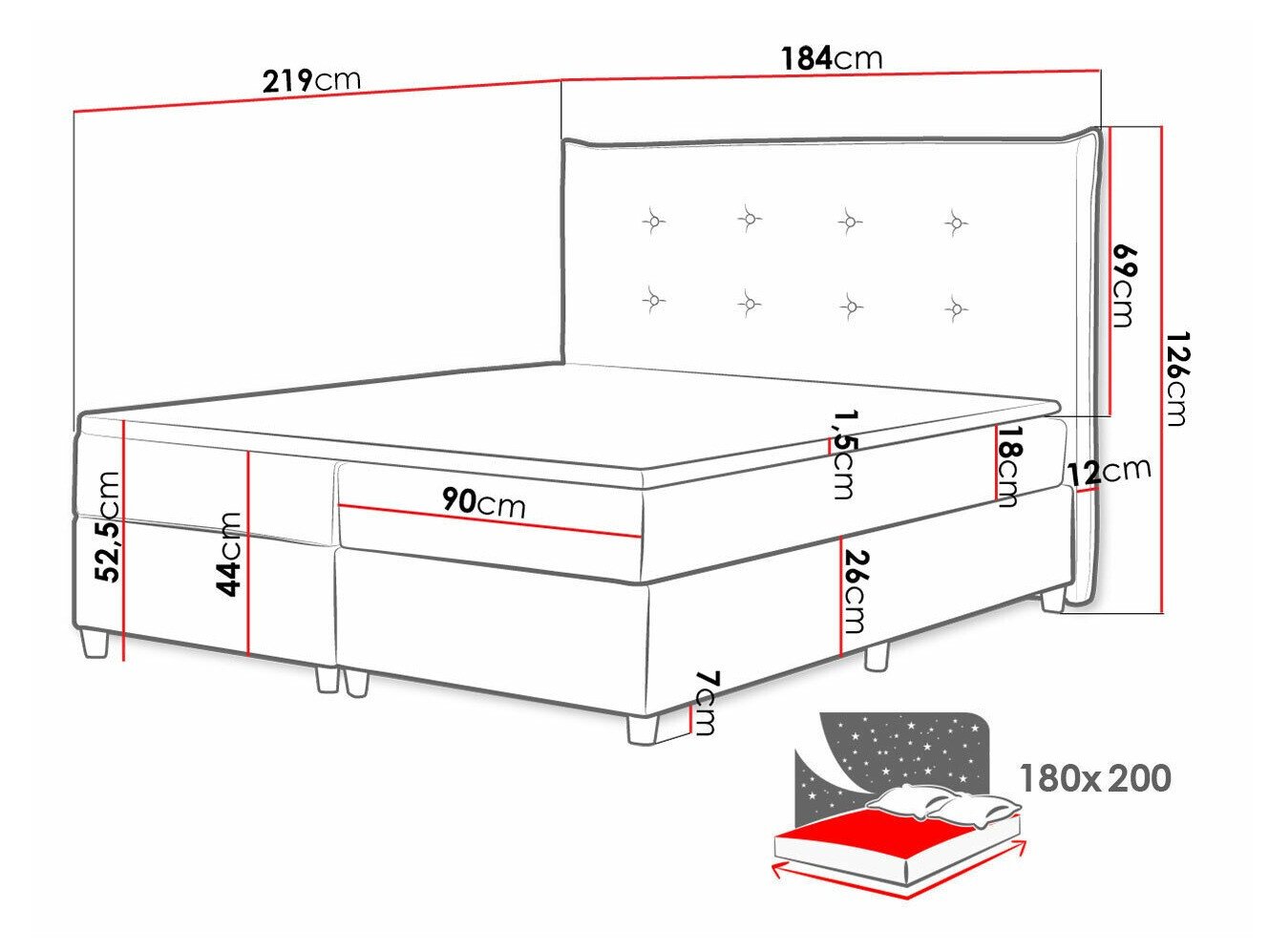 Lit boxspring Titulus (Zetta 304)