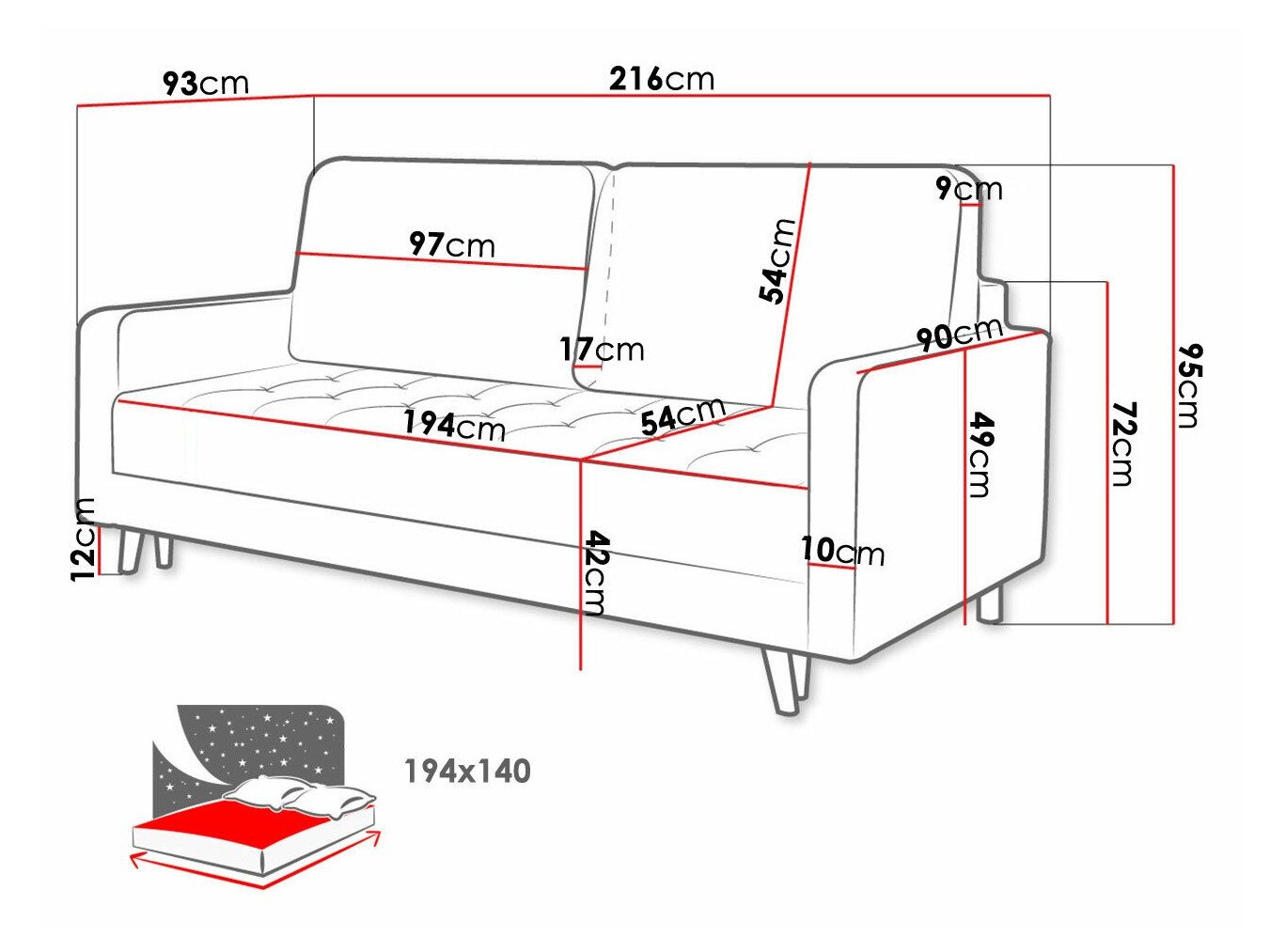 Canapé convertible Independence 102 (Kronos 29)