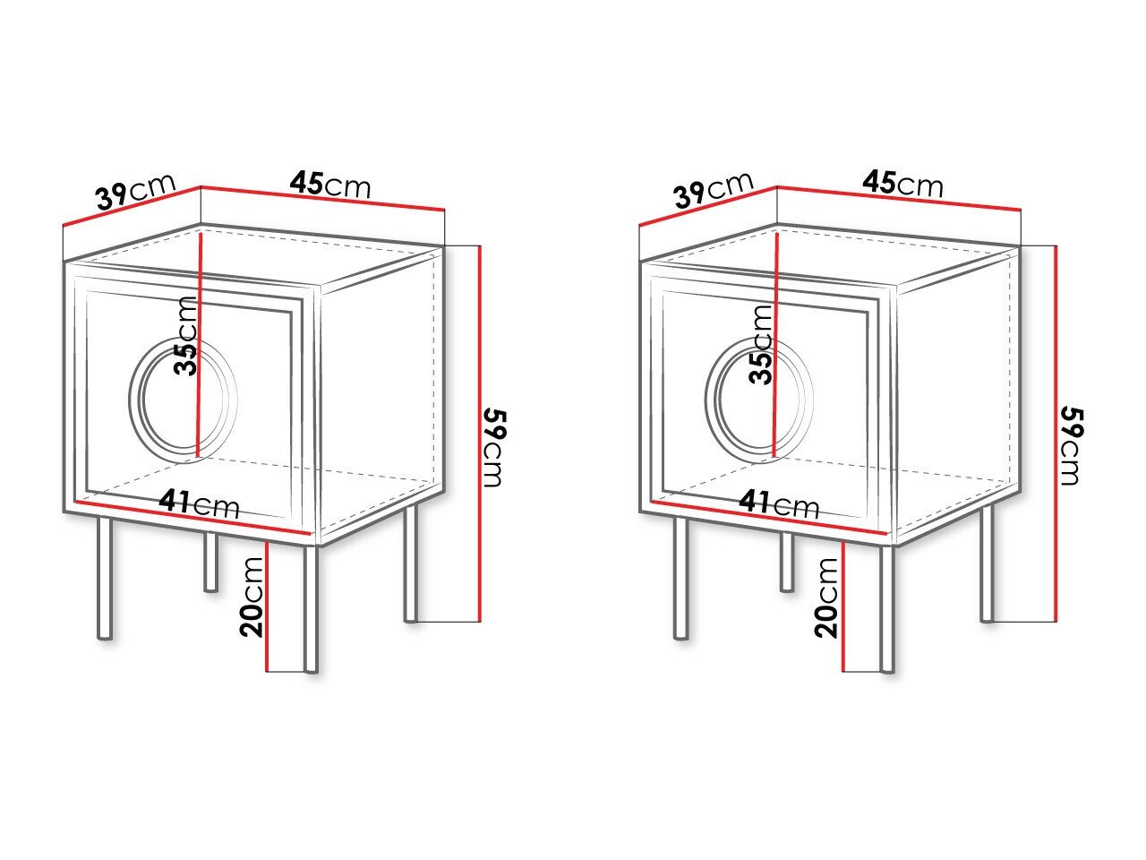 Ensemble de tables de chevet Domromi 103