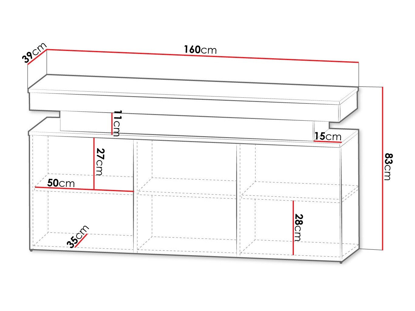 Buffet Monfero 101 (Blanc + Blanc brillant)