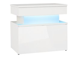 Table de chevet Monfero 102 (Blanc + Blanc brillant)