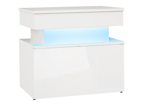 Table de chevet Monfero 102 (Blanc + Blanc brillant)