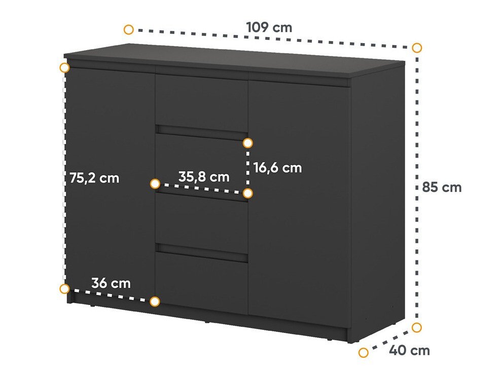 Commode Cirdelu 105 (Noir)